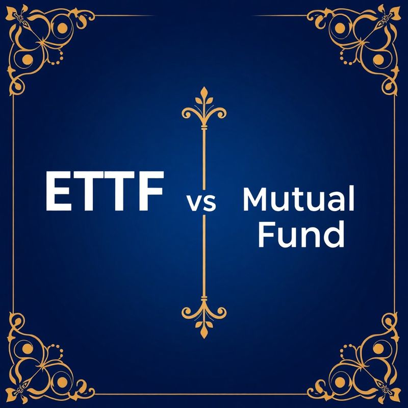 Abstraktní srovnání ETF a podílových fondů v indigovém tónu
